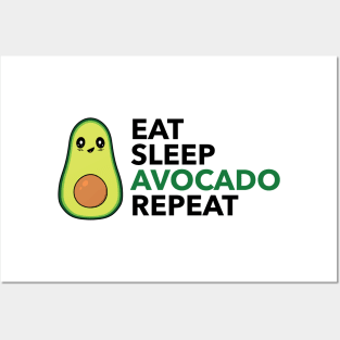 Eat Sleep Avocado Repeat Posters and Art